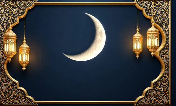 3D illustration Islamic Arabic Lantern for Ramadan Kareem Eid Mubarak Background