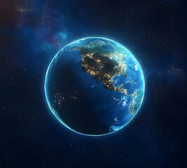 Obraz premium Night Earth: A Celestial View of Our Planet