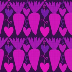 Spring vegetables seamless carrots pattern for wrapping paper and fabrics 