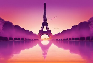 Violet Skies: Parisian Elegance