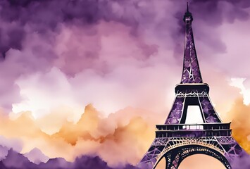 Violet Skies: Parisian Elegance