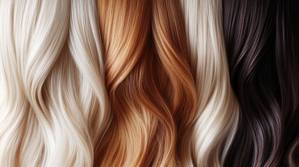 Various hair colors arranged in waves.