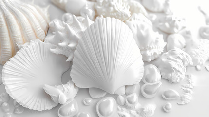 The mockup features intricate sepal designs and a pristine white backdrop for enhanced visibility. ideal for templates or posters. Seapearl. Illustration