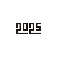 2025, geometric symbol simple logo vector