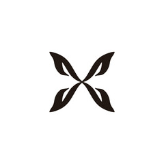 Butterfly geometric symbol simple logo vector