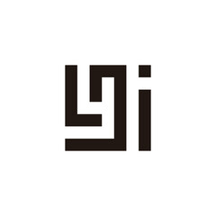 Letter L y J i square geometric symbol simple logo vector