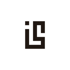 Letter i, s and L square geometric symbol simple logo vector