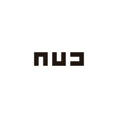 Letter n, U and D square geometric symbol simple logo vector