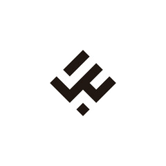 Letter w and v square, elegant geometric symbol simple logo vector