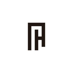 Letter rH square geometric symbol simple logo vector