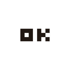 Letter O K squares geometric symbol simple logo vector