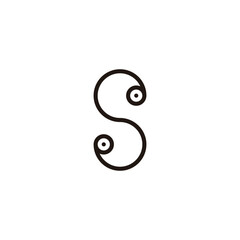 Letter S circle dot geometric symbol simple logo vector