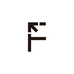 Letter F direction geometric symbol simple logo vector