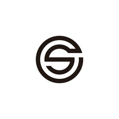 Letter S and G circle, connect geometric symbol simple logo vector