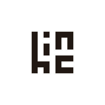 recommend clip art: Letter h, i, n and c square geometric symbol simple logo vector