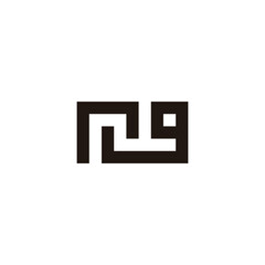 Letter rg square geometric symbol simple logo vector