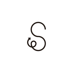 Fototapeta premium Letter S direction, curve geometric symbol simple logo vector