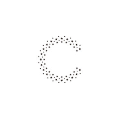 Letter c stars geometric symbol simple logo vector