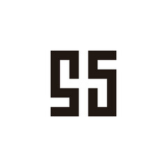 Letter s s square, unique geometric symbol simple logo vector