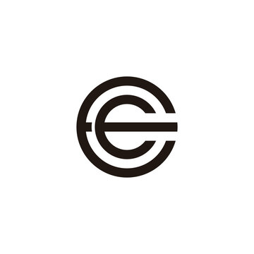 recommend clip art: Letter EE circles geometric symbol simple logo vector
