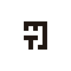 Letter T and m square geometric symbol simple logo vector