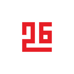 Number 26 square geometric symbol simple logo vector