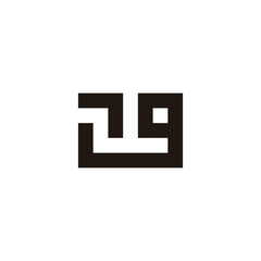 Number 7 9 square geometric symbol simple logo vector