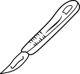 Obraz premium icon vector scalpel design, with various design shapes, with a hand drawn black outline style for medical. 