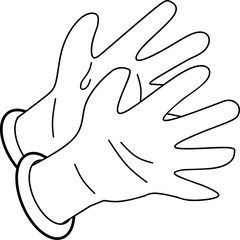 icon vector handscoon design, with various design shapes, with a hand drawn black outline style for medical. 