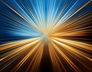 Obraz premium abstract gold and blue light rays background