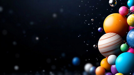 Fototapeta premium Serene Star-Filled Night With Vibrant Spheres Symbolizing Faith and Spirituality