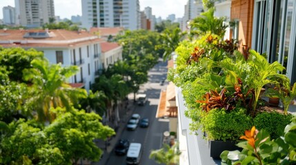 Modern building with green roof showcases urban sustainability and nature