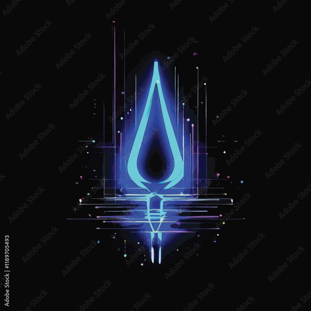 Poster abstract background with glowing lines of weapon