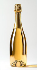 Fototapeta premium Gold Champagne Bottle in Transparent Glass