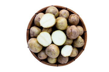 Raw fresh organic potatoes, Tiny potatoes