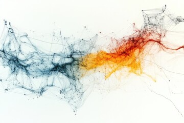 a detailed abstract map showcasing telecommunications across the usa with intricate network lines and connections