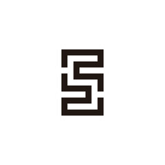 Letter S square, radial geometric symbol simple logo vector