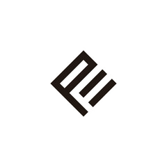 Letter Q F square, elegant geometric symbol simple logo vector