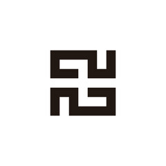 Letter N N square, unique geometric symbol simple logo vector