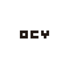 Letter O c Y square geometric symbol simple logo vector