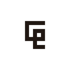 Letter Ge square connect geometric symbol simple logo vector