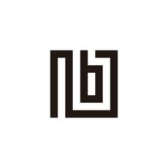 Letter Nb square geometric symbol simple logo vector