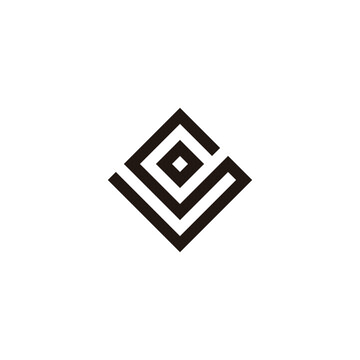 recommend clip art: Letter S o square, elegant geometric symbol simple logo vector