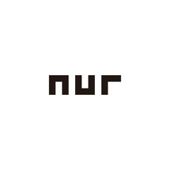 Letter n U r square geometric symbol simple logo vector