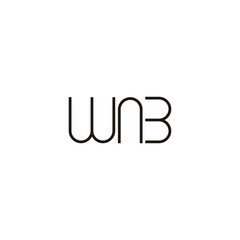 Letter W n B curve lines geometric symbol simple logo vector