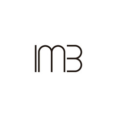 Letter I B m curve line geometric symbol simple logo vector