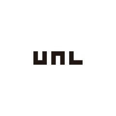 Letter U n L square geometric symbol simple logo vector