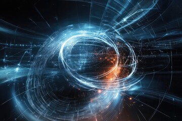 abstract art depicting quantum entanglement in dynamic form