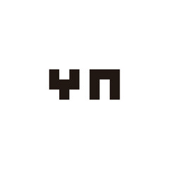 Letter Yn square geometric symbol simple logo vector