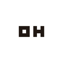 Letter OH square geometric symbol simple logo vector